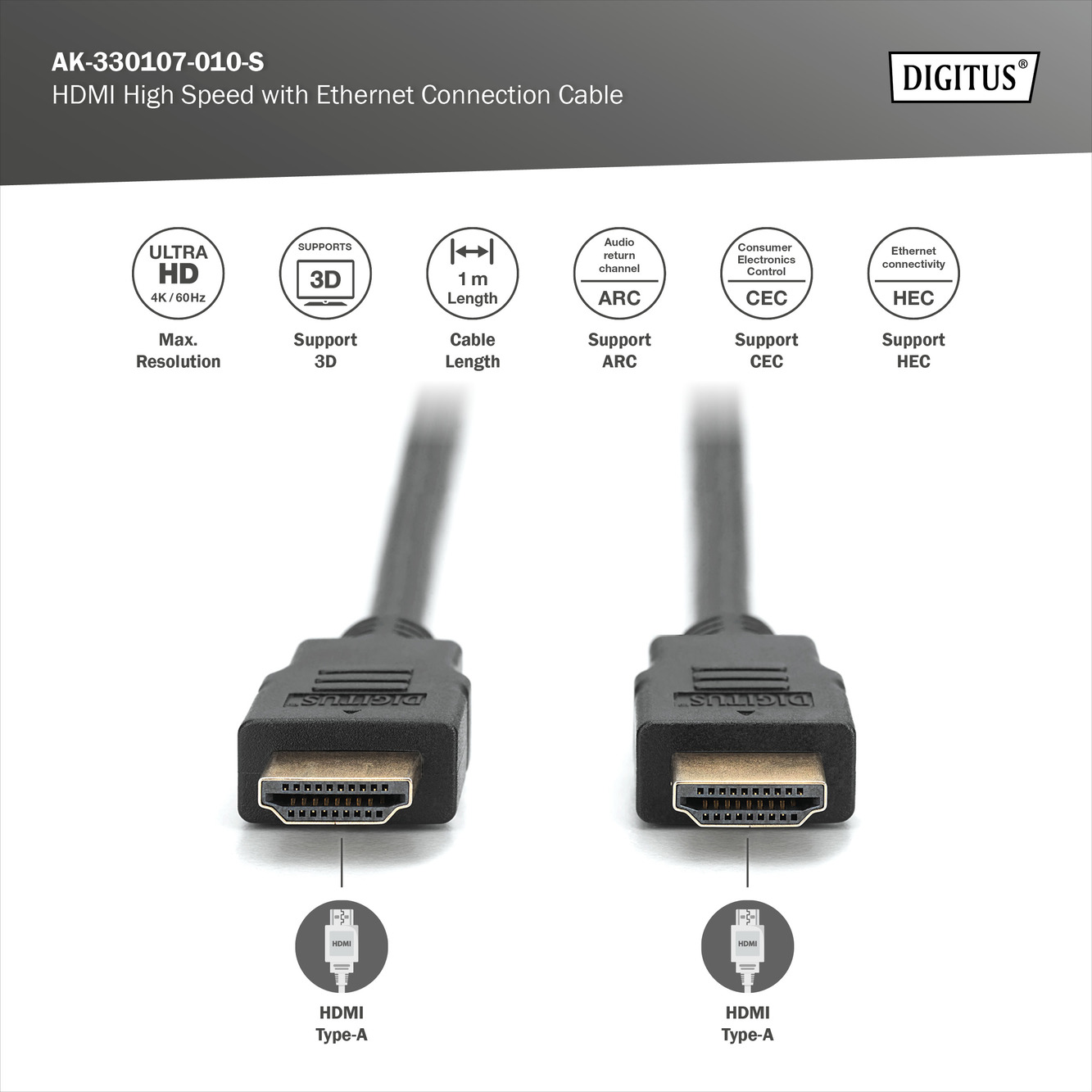 HDMI Hoge Snelheid met Ethernet-verbindingskabel - Afbeelding 4