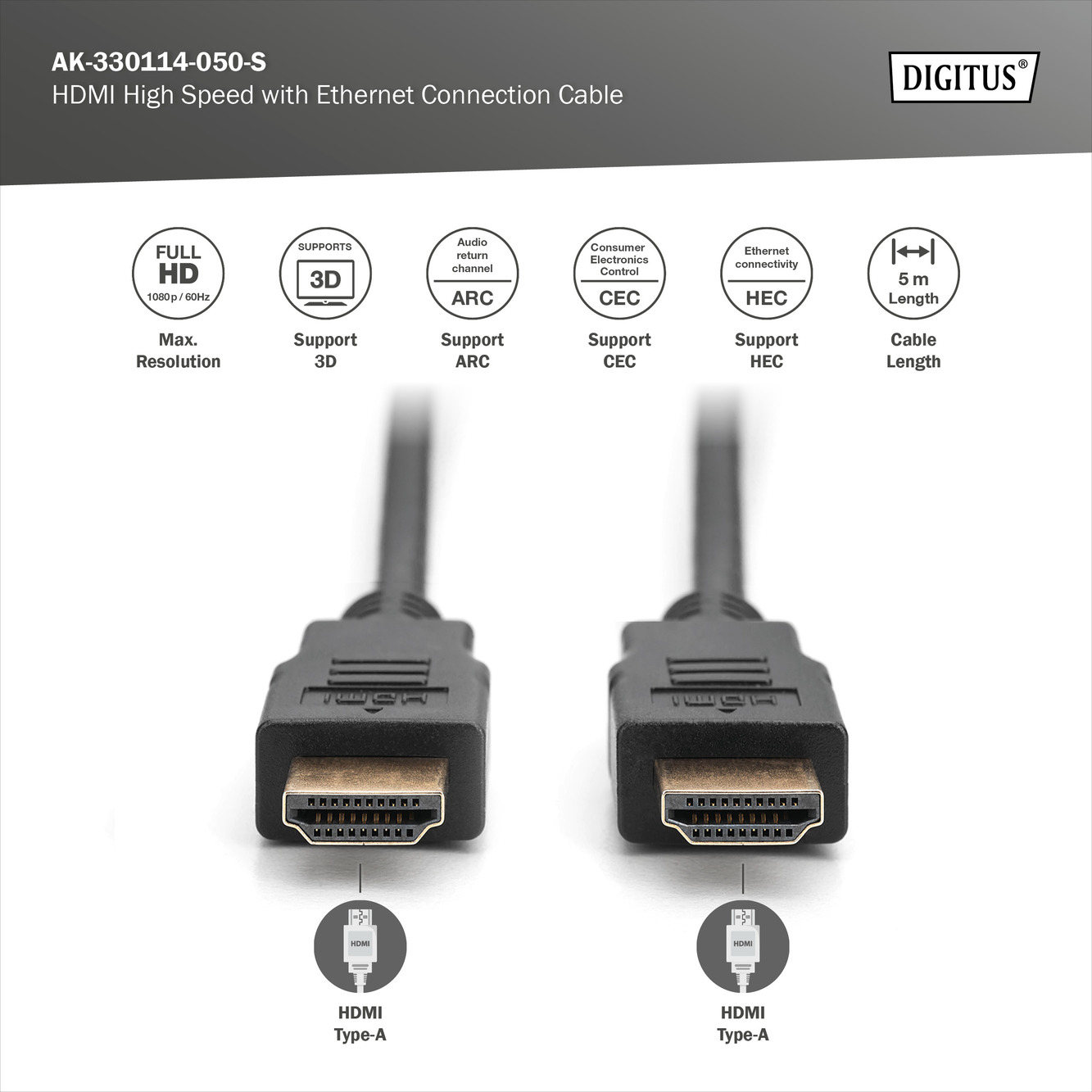 HDMI High-Speed met Ethernet aansluitkabel - Afbeelding 2
