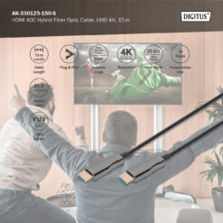 HDMI AOC hybride glasvezelkabel, UHD 4K, 15 m - Afbeelding 4