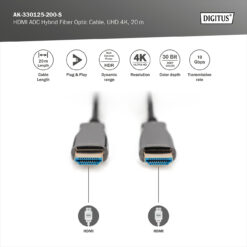 HDMI AOC hybride glasvezelkabel, UHD 4K, 20 m - Afbeelding 4