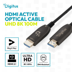 HDMI AOC hybride glasvezelkabel, UHD 8K, 100 m - Afbeelding 5
