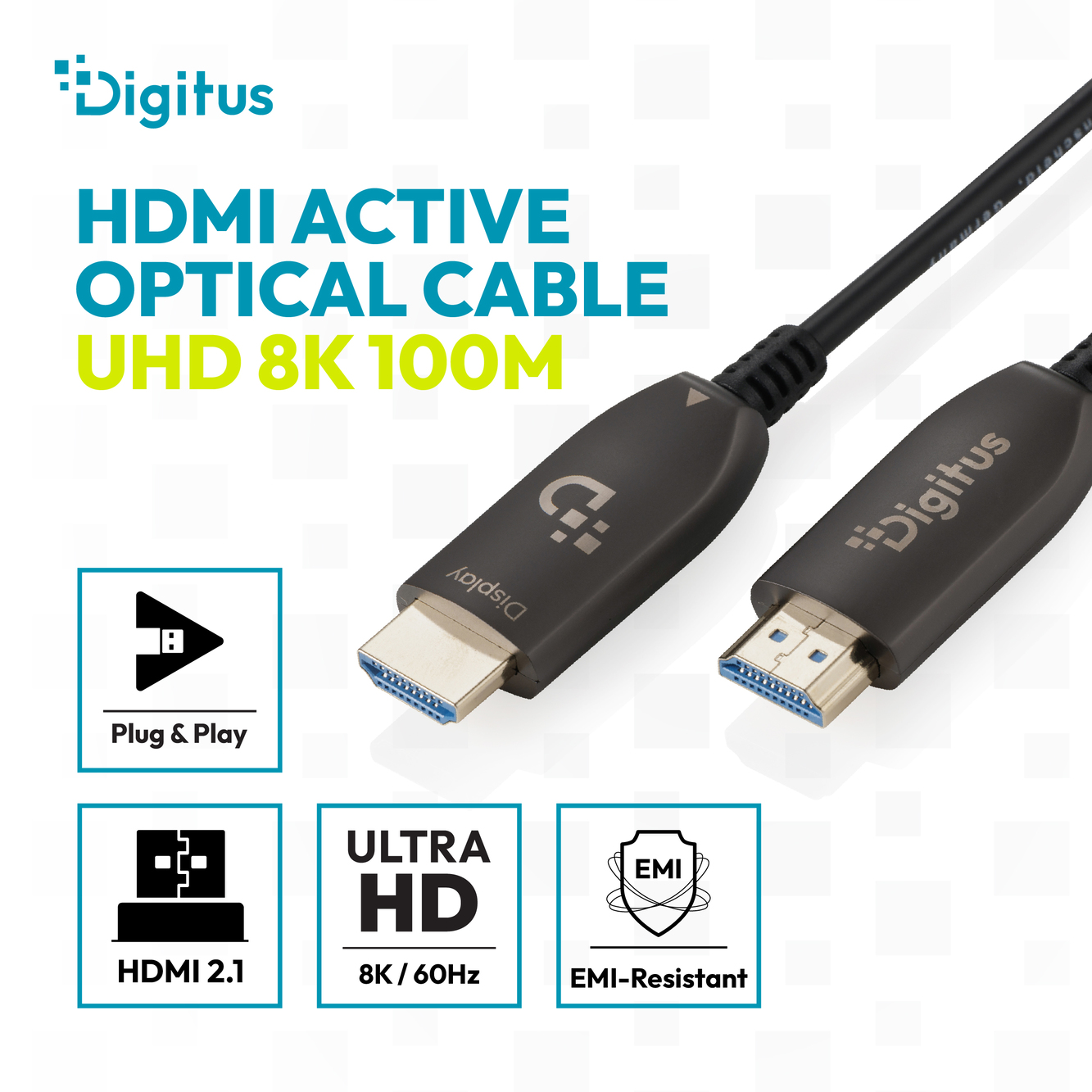 HDMI AOC hybride glasvezelkabel, UHD 8K, 100 m - Afbeelding 5