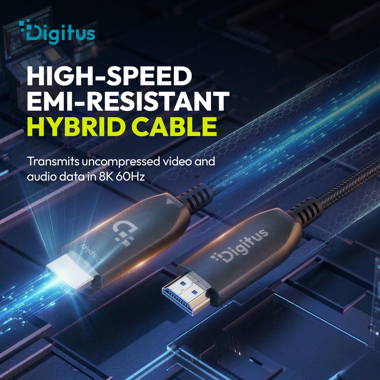 HDMI AOC hybride glasvezelkabel, UHD 8K, 15 m - Afbeelding 3