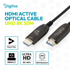 HDMI AOC hybride glasvezelkabel, UHD 8K, 50 m - Afbeelding 3