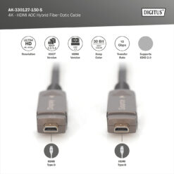 4 K - HDMI AOC hybride glasvezelkabel met 15m afneembare connector - Afbeelding 7