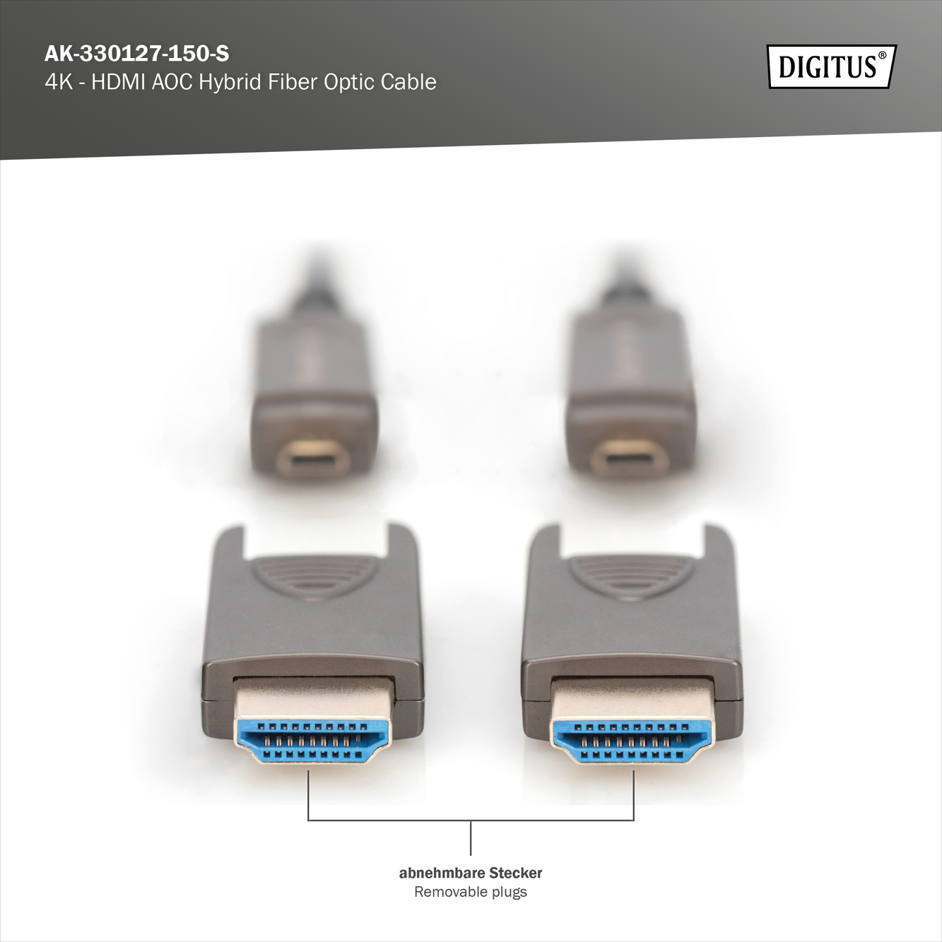 4 K - HDMI AOC hybride glasvezelkabel met 15m afneembare connector - Afbeelding 6