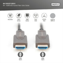 4 K - HDMI AOC hybride glasvezelkabel met 20m afneembare connector - Afbeelding 5