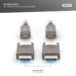 4 K - HDMI AOC hybride glasvezelkabel met 20m afneembare connector - Afbeelding 7