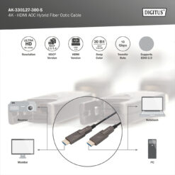 4 K - HDMI AOC hybride glasvezelkabel met 30m afneembare connector - Afbeelding 5
