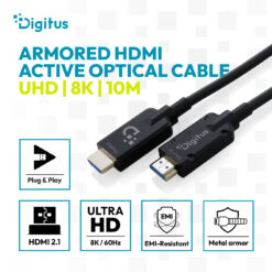 HDMI AOC glasvezelkabel gepantserd, UHD 8K, 10 m - Afbeelding 3