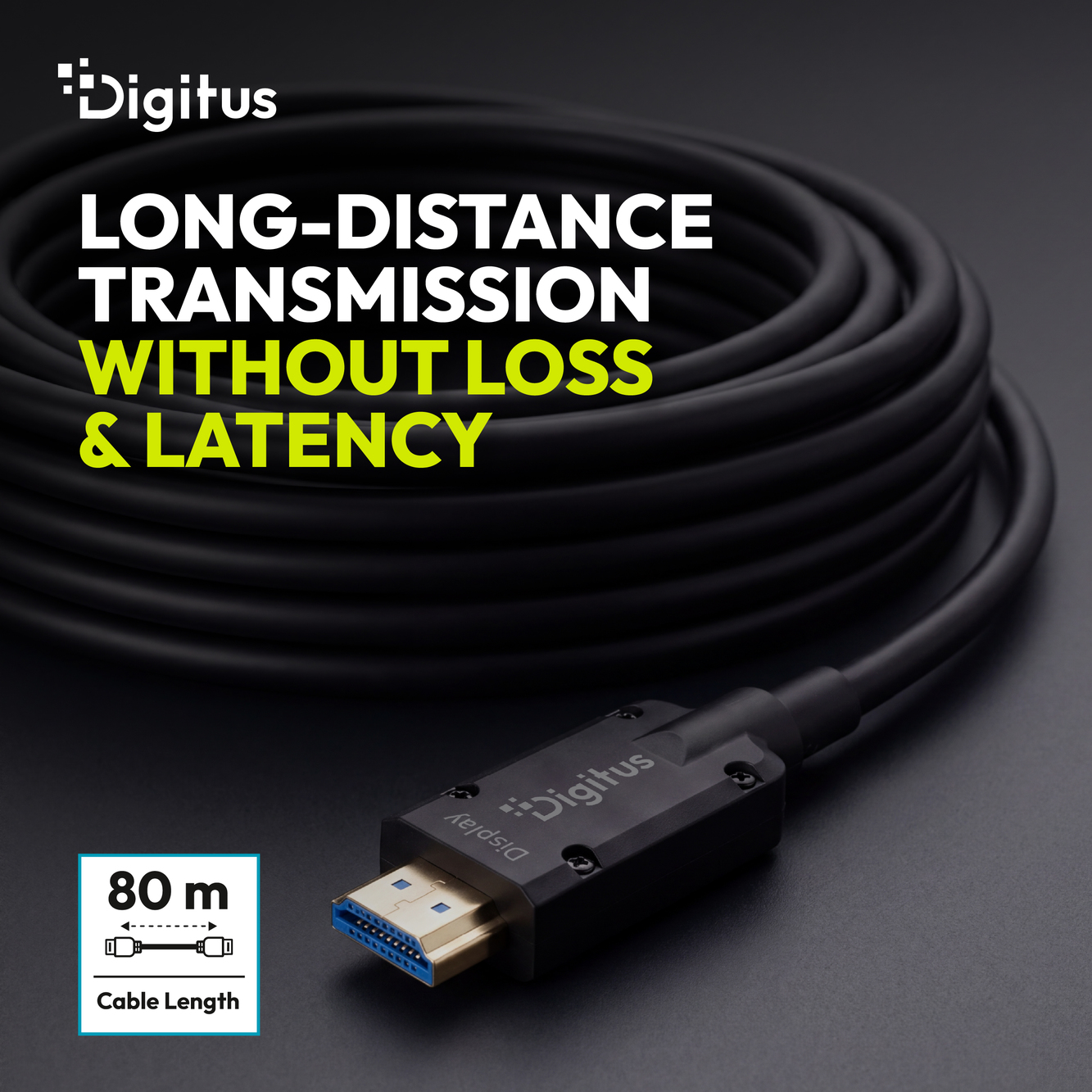 HDMI AOC glasvezelkabel gepantserd, UHD 8K, 80 m - Afbeelding 4