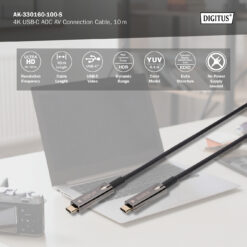 USB-C - USB-C AOC AV-kabel, UHD 4K / 60 Hz, 10 m - Afbeelding 5