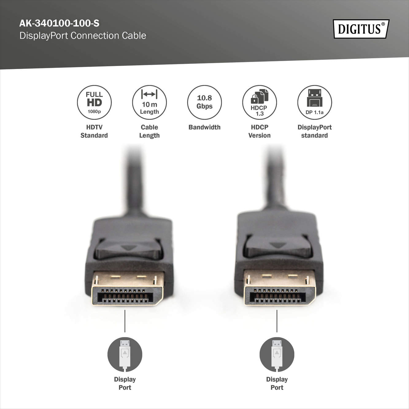 DisplayPort-aansluitkabel, 10m - Afbeelding 4