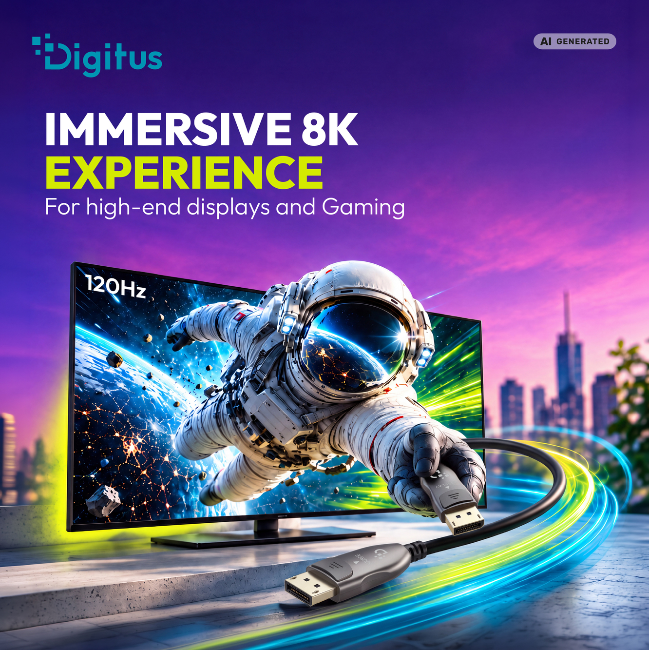 DisplayPort AOC hybride glasvezelkabel, UHD 8K, 15 m - Afbeelding 7