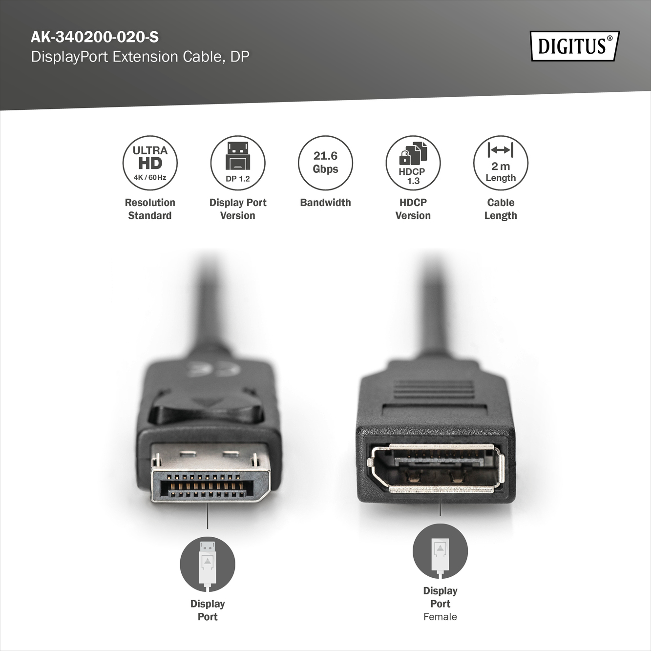 DisplayPort-verlengkabel, DP - Afbeelding 3