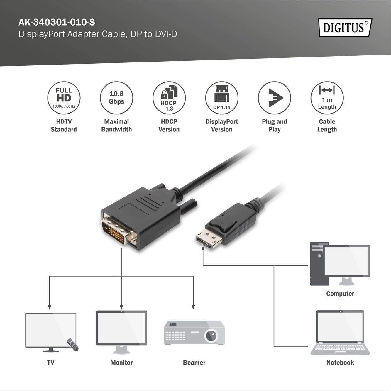 DisplayPort verloopkabel - Afbeelding 5