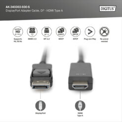 DisplayPort verloopkabel, DP - HDMI type A - Afbeelding 4