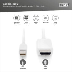 Mini DisplayPort Adapterkabel, mDP - HDMI type A - Afbeelding 4