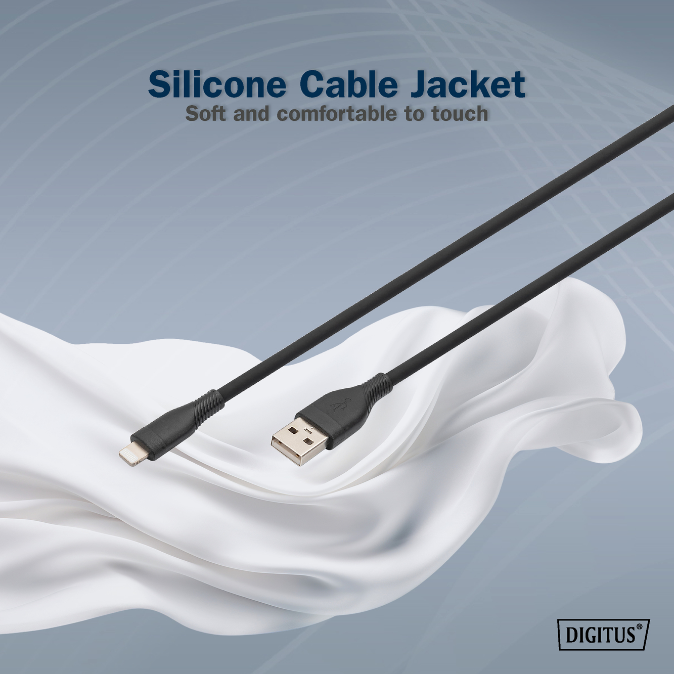 Lightning siliconen aansluitkabel, USB-A - Lightning 0,5m, zwart - Afbeelding 6