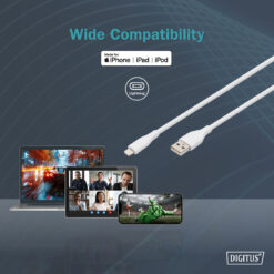 Lightning siliconen aansluitkabel, USB-A - Lightning 0,5m, wit - Afbeelding 5