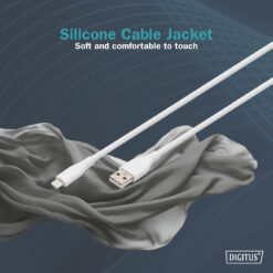 Lightning siliconen aansluitkabel, USB-A - Lightning 0,5m, wit - Afbeelding 6