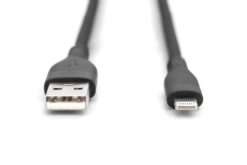 Alternative view of Lightning siliconen aansluitkabel, USB-A - Lightning 1m, zwart