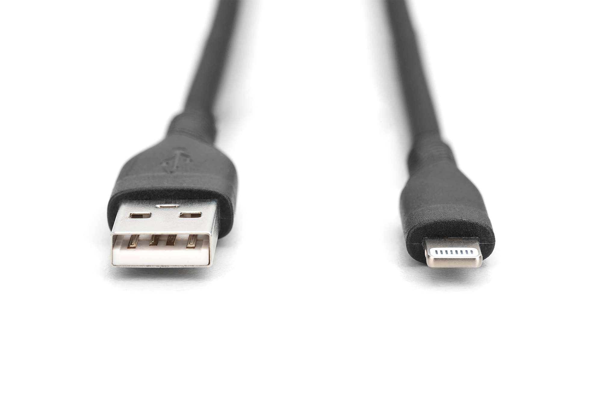 Lightning siliconen aansluitkabel, USB-A - Lightning 1m, zwart - Afbeelding 2