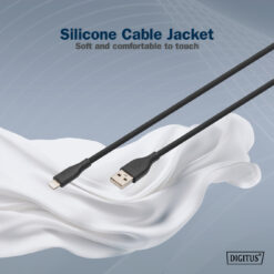 Lightning siliconen aansluitkabel, USB-A - Lightning 1m, zwart - Afbeelding 6