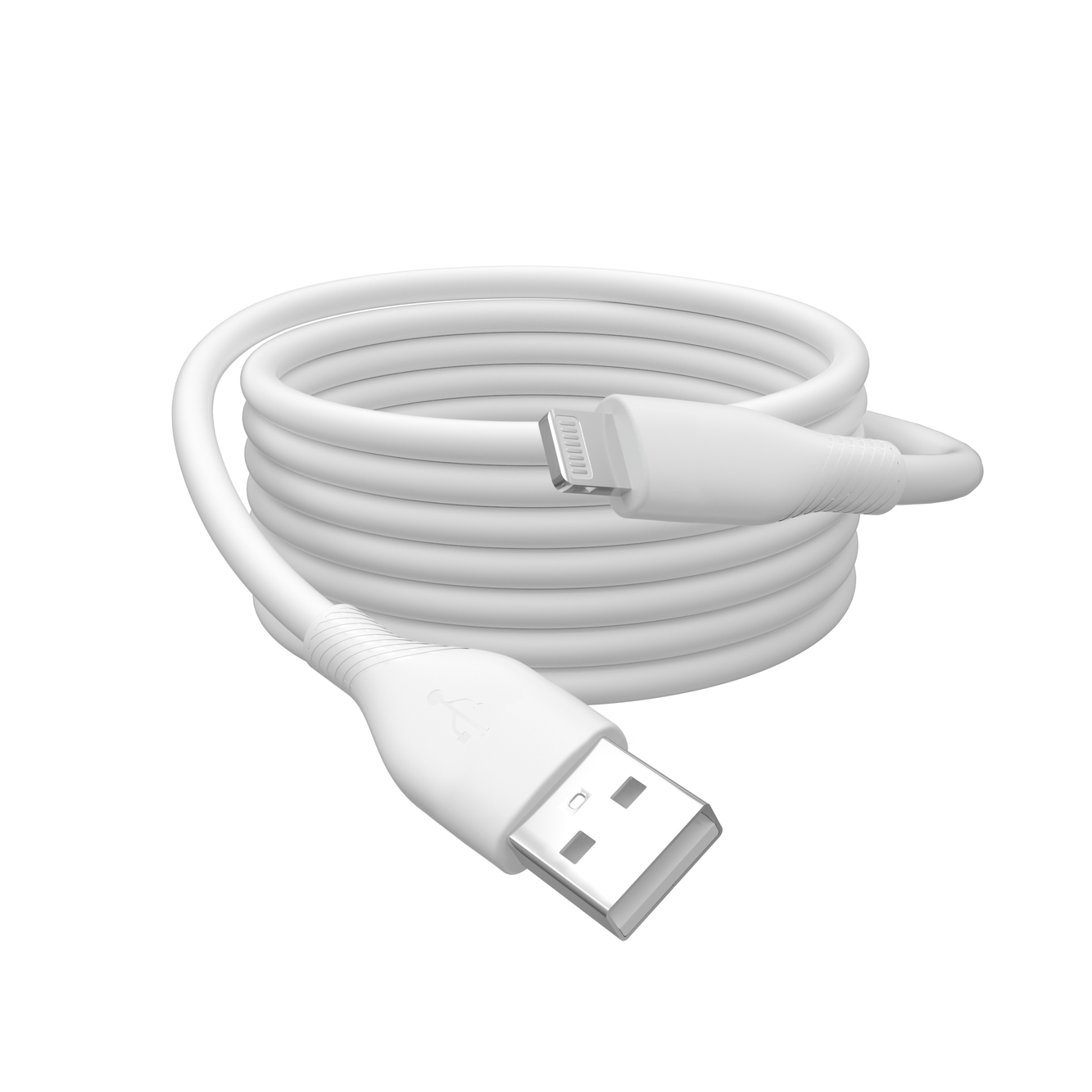 Lightning siliconen aansluitkabel, USB-A - Lightning 1m, wit - Afbeelding 2