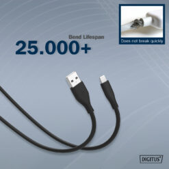 Lightning siliconen aansluitkabel, USB-A - Lightning 2m, zwart - Afbeelding 7