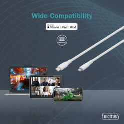 Lightning siliconen aansluitkabel, USB-C - Lightning, 0,5m, wit - Afbeelding 5