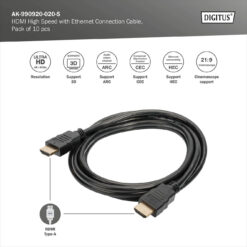 HDMI High Speed met Ethernet aansluitkabel, 10 per pak - Afbeelding 4