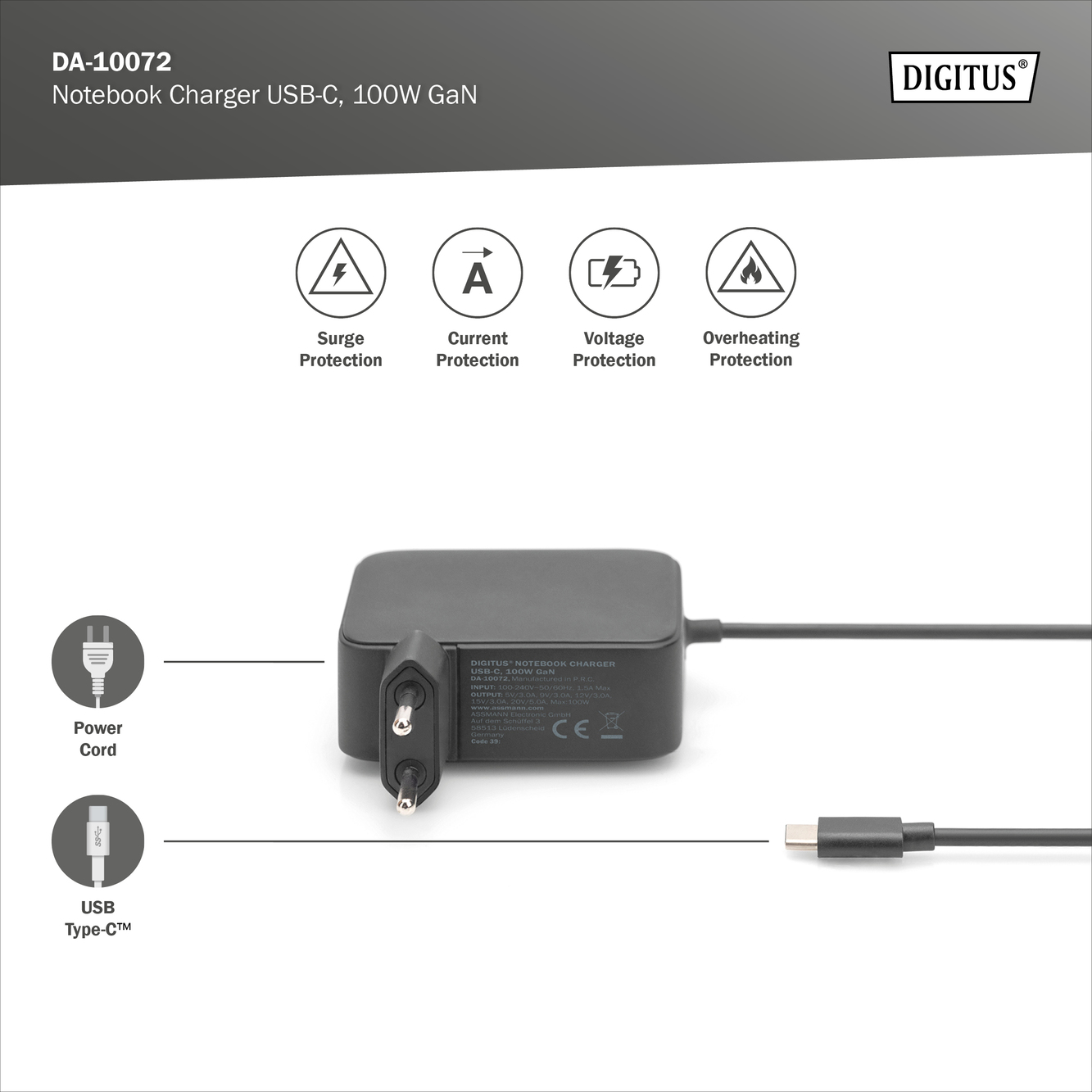 Notebooklader USB-C, 100W GaN - Afbeelding 5