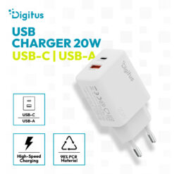 USB-oplader 20 W, 1x USB-C, 1x USB-A - Afbeelding 3