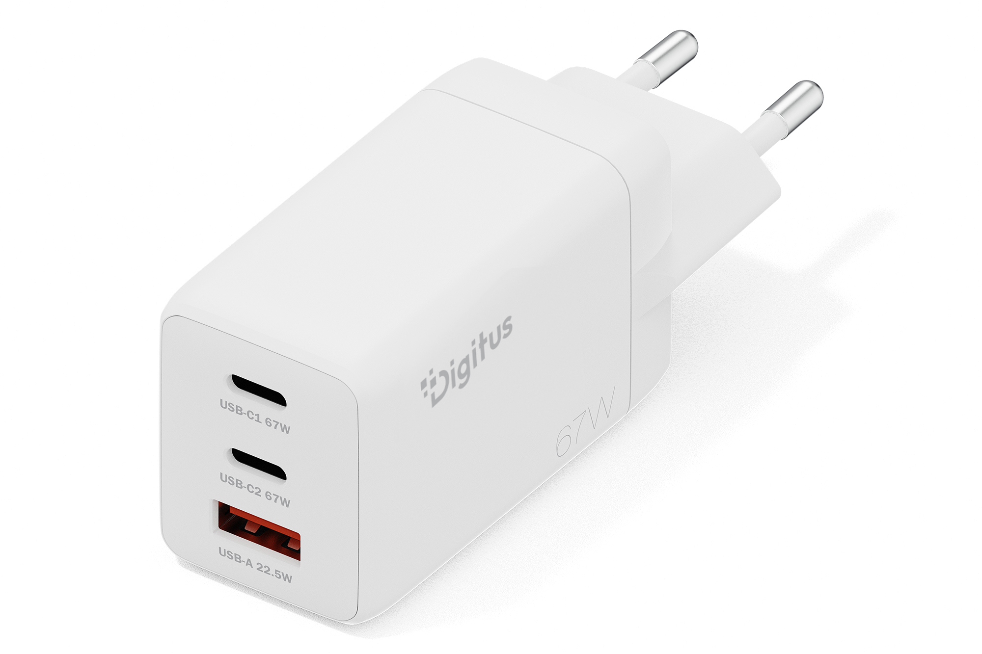 USB GaN-oplader 67 W, 2x USB-C, 1x USB-A