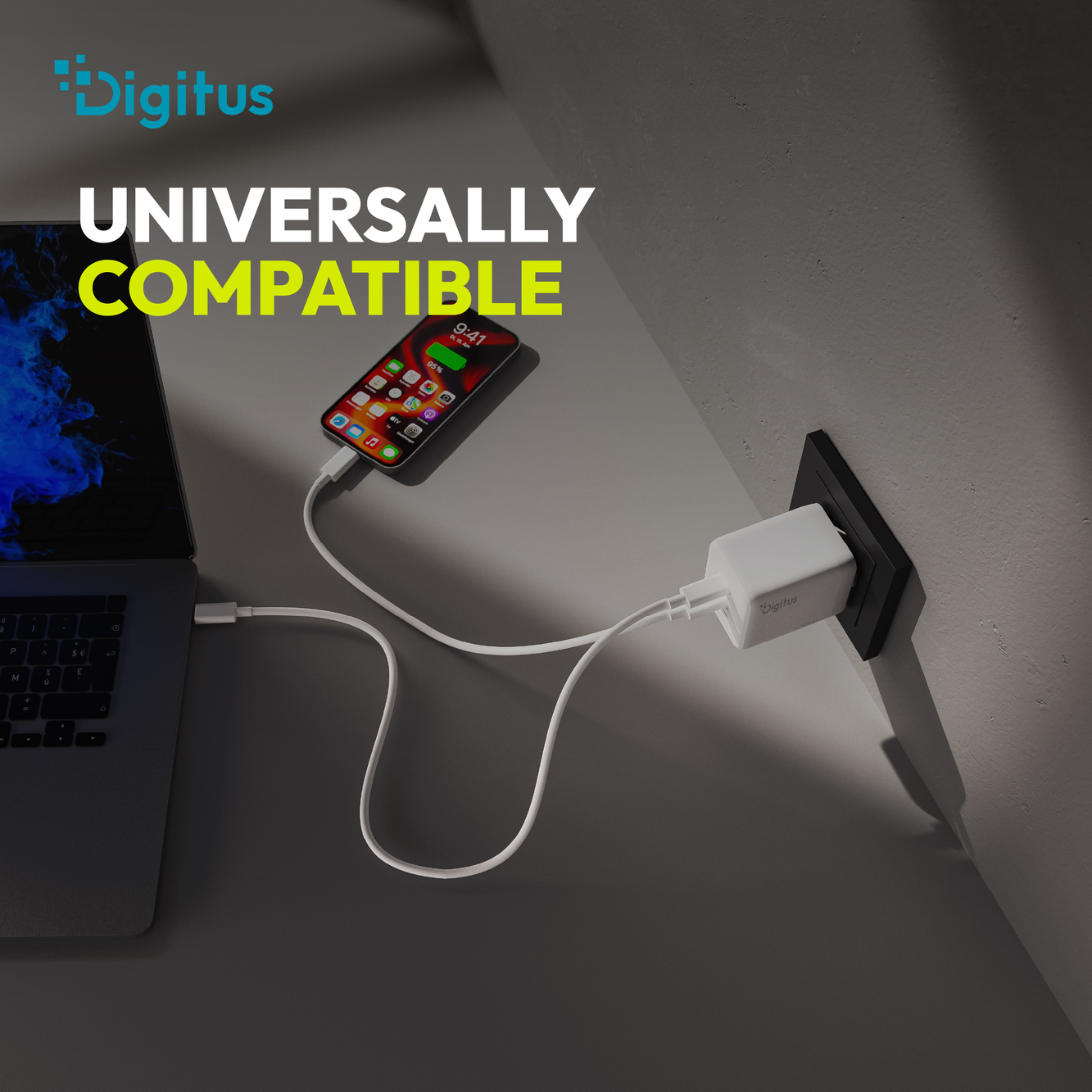 USB GaN-oplader 100 W, 2x USB-C, 1x USB-A - Afbeelding 5