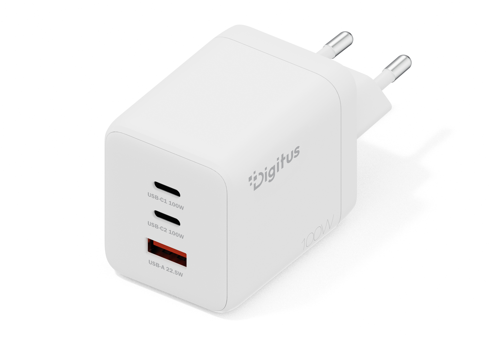 USB GaN-oplader 100 W, 2x USB-C, 1x USB-A