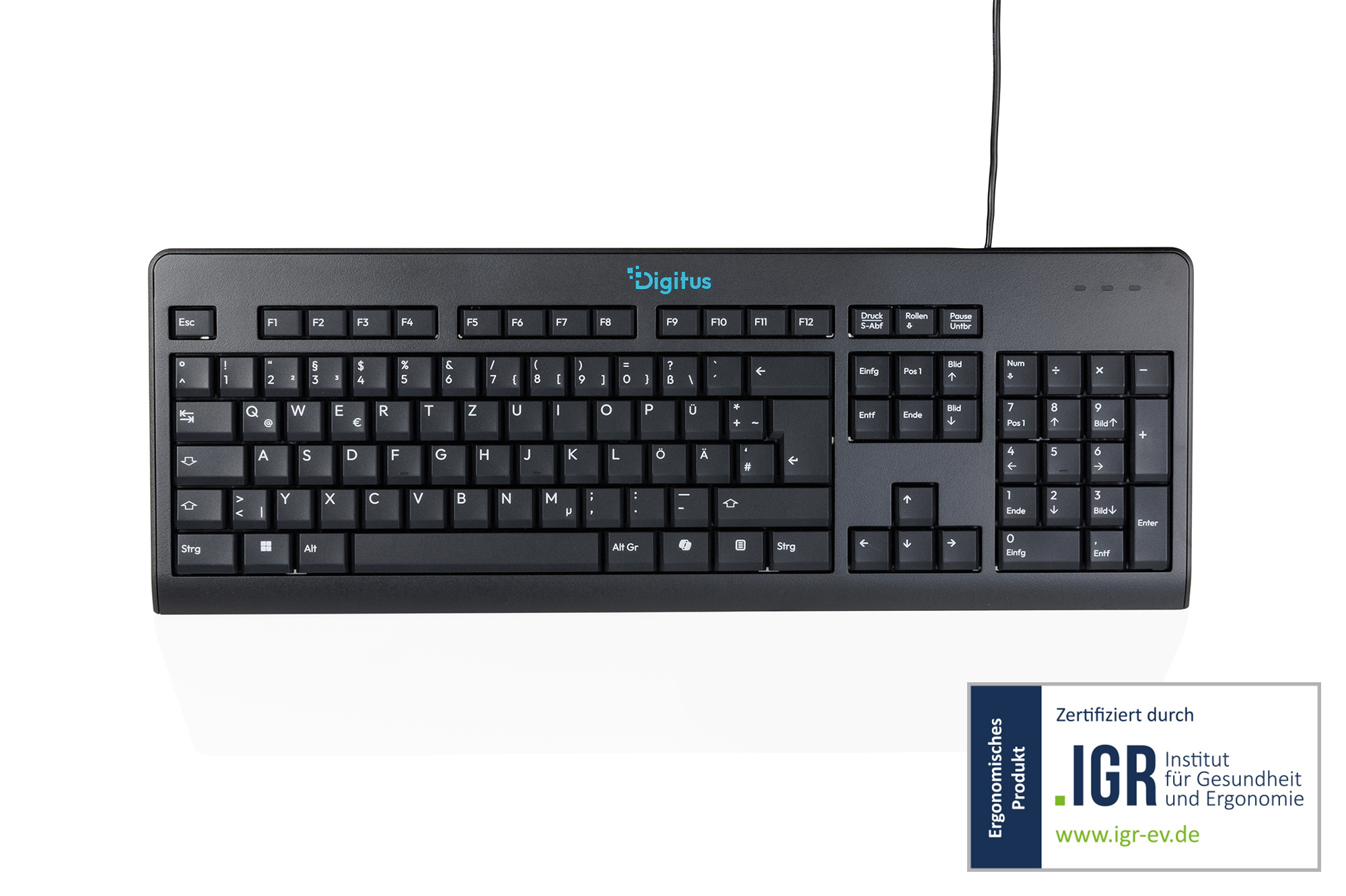 CK10, bedraad toetsenbord, Duitse indeling (QWERTZ), 105 toetsen - Afbeelding 6