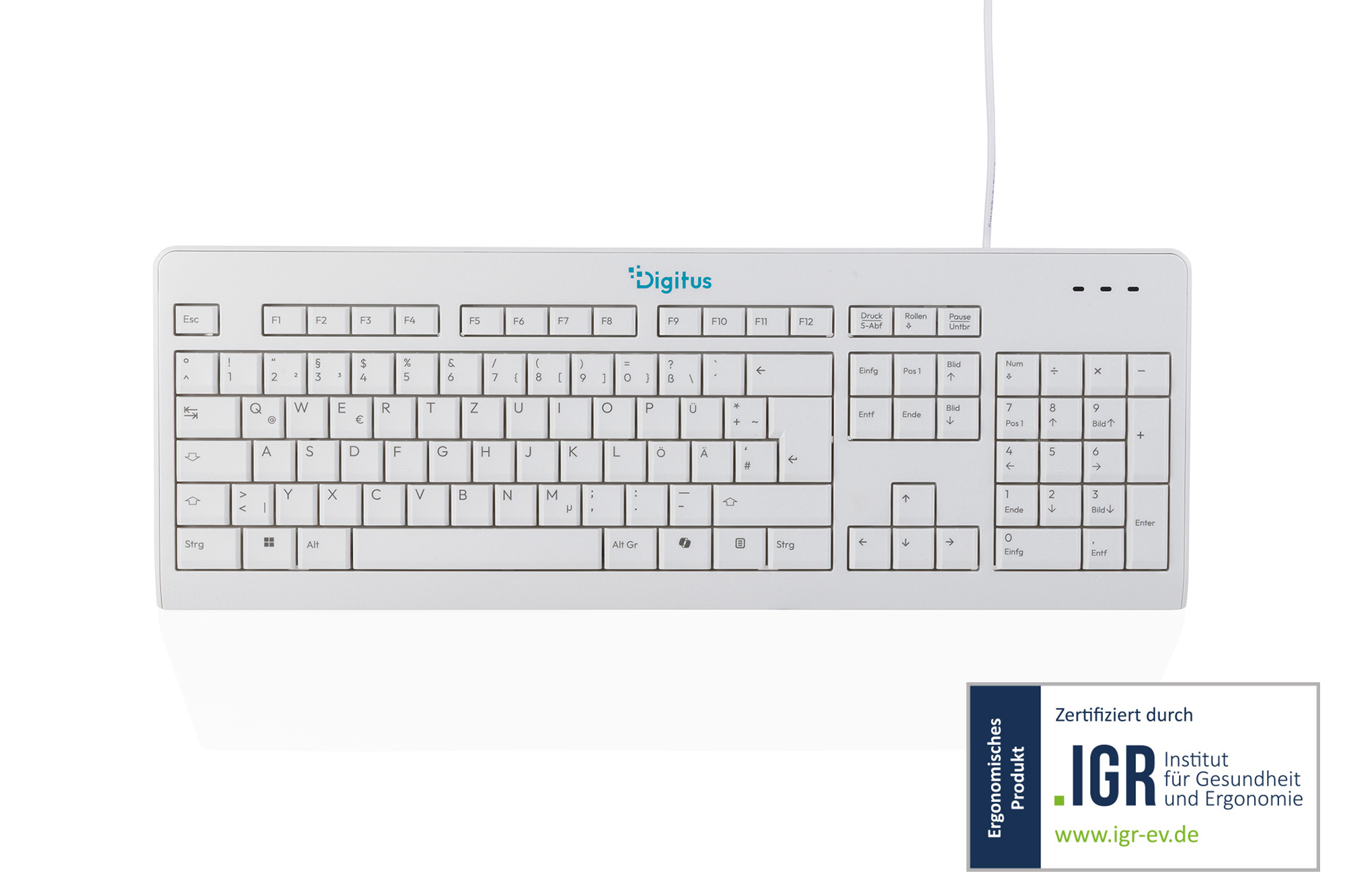 CK10, bedraad toetsenbord, Duitse indeling (QWERTZ), 105 toetsen - Afbeelding 5