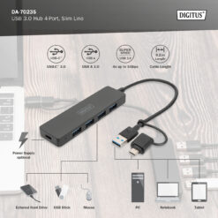 USB 3.0 hub 4-poorts, Slim Line - Afbeelding 5