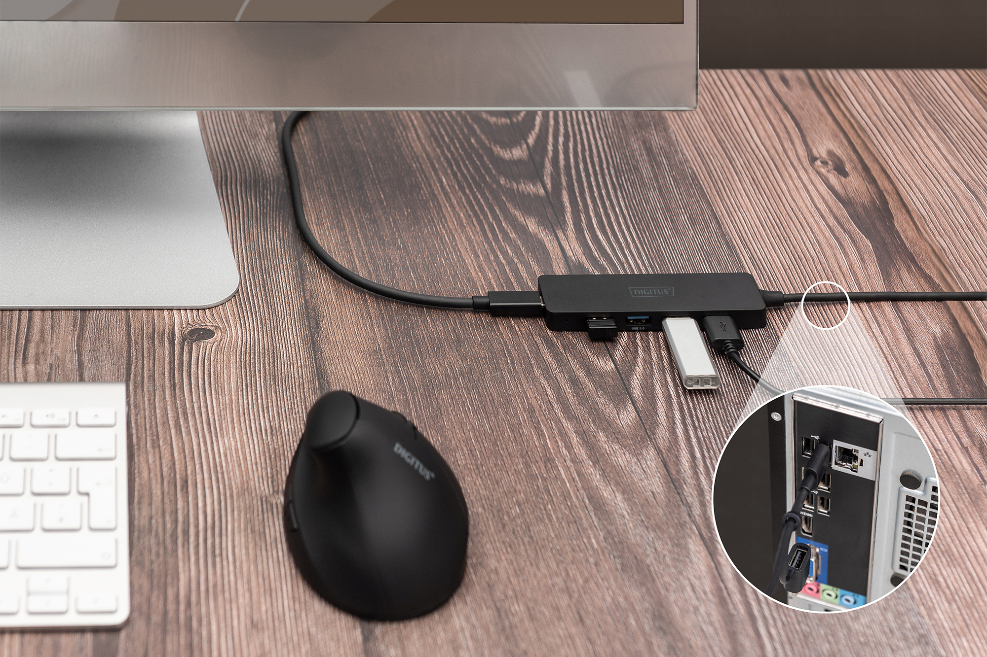 USB 3.0 hub 4-poorts, Slim Line - Afbeelding 2