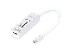USB Type-C™ OTG 3-poorts Hub + Kaartlezer