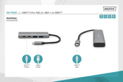 USB-C 4 Port HUB, 2x USB-A + 2x USB-C - Afbeelding 6