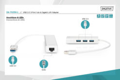 USB 3.0 hub met 3 poorten en Gigabit LAN-adapter - Afbeelding 7