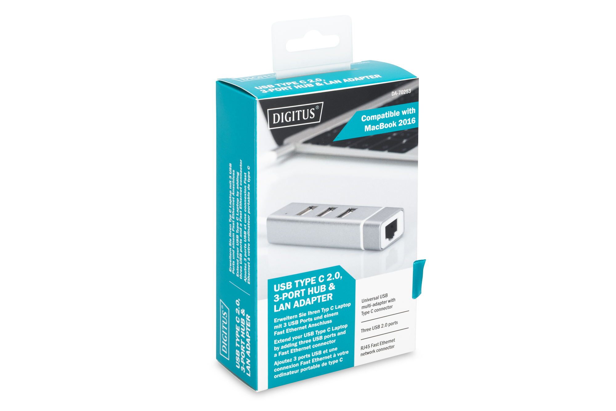 USB 2.0 3-poort hub & Fast Ethernet LAN-adapter met Type-C™-aansluiting - Afbeelding 7