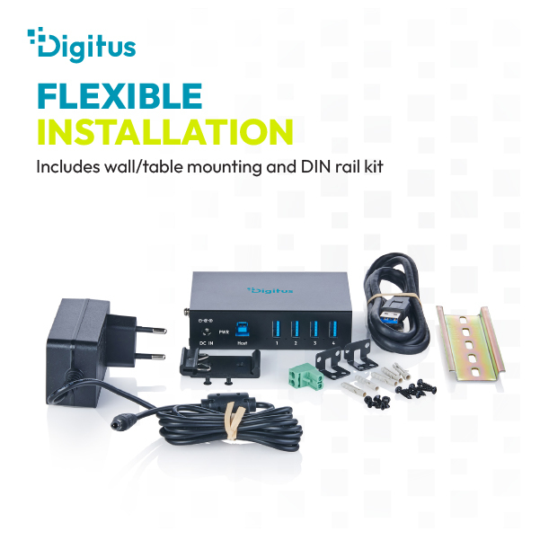 USB 3.2 Gen 1 industriële hub, 4-poorts - Afbeelding 2