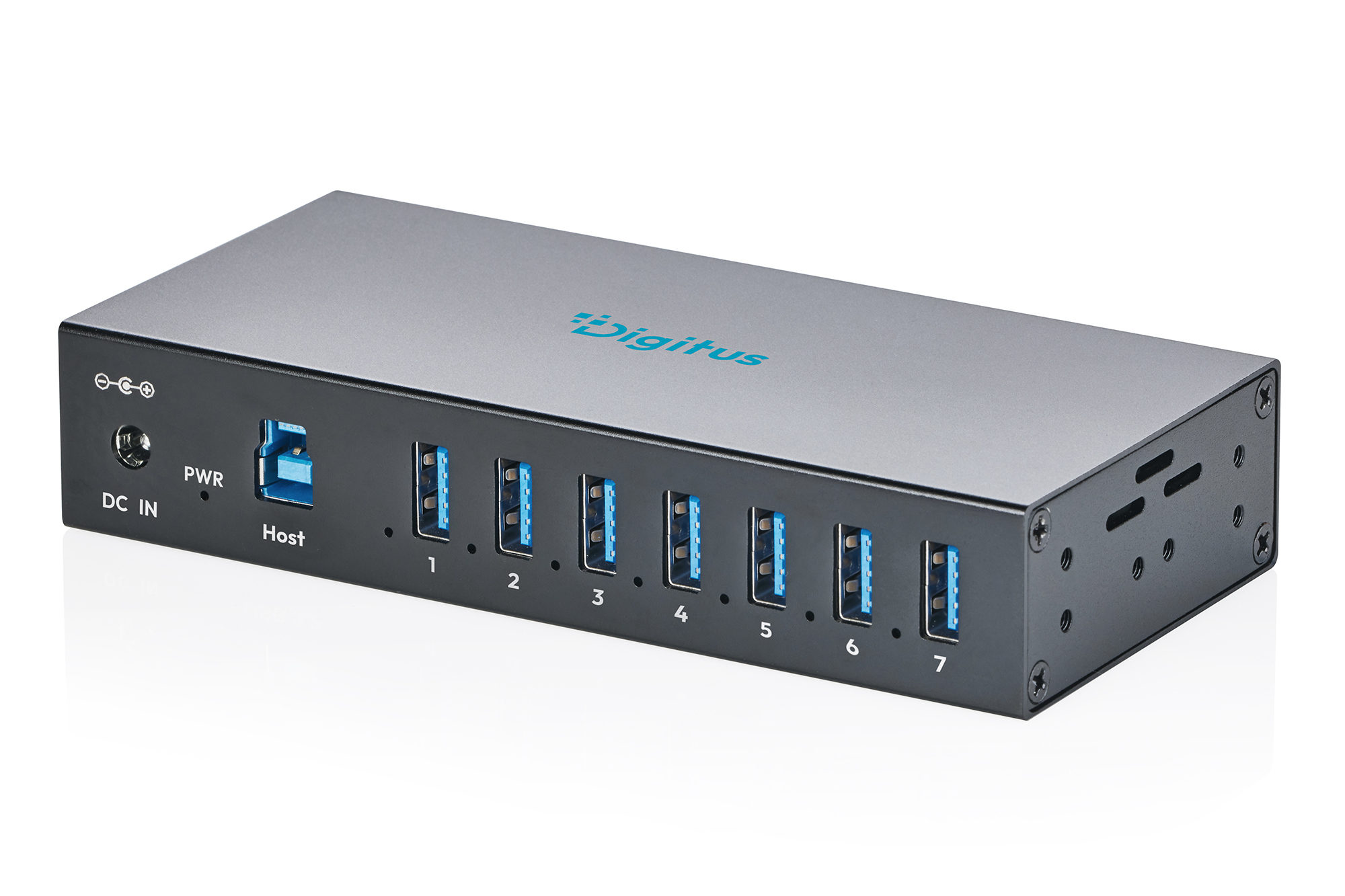 USB 3.2 Gen 1 industriële hub, 7-poorts