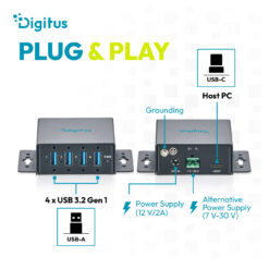 USB 3.2 Gen 1 Compacte industriële hub, 4-poorts - Afbeelding 7
