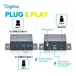 USB 3.2 Gen 1 compacte industriële hub, 4 poorten - Afbeelding 7