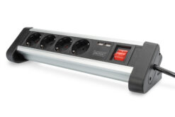 4-voudig kantoor-stekkerdoos met 2x USB-aansluiting